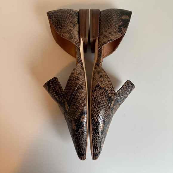 Franco Sarto Womens Brown Black Snake Print Leather Toby D'Orsay Flat Size 10 - Picture 4 of 11